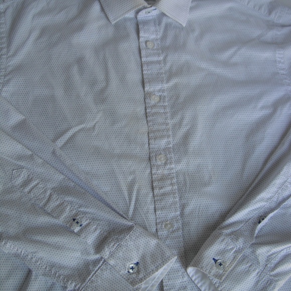 T.M.Lewin Dot Print Long Sleeve Shirt 100% Cotton - Picture 3 of 8